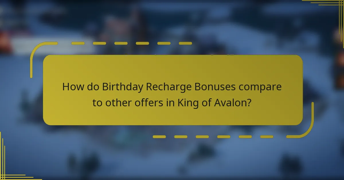 How do Birthday Recharge Bonuses compare to other offers in King of Avalon?