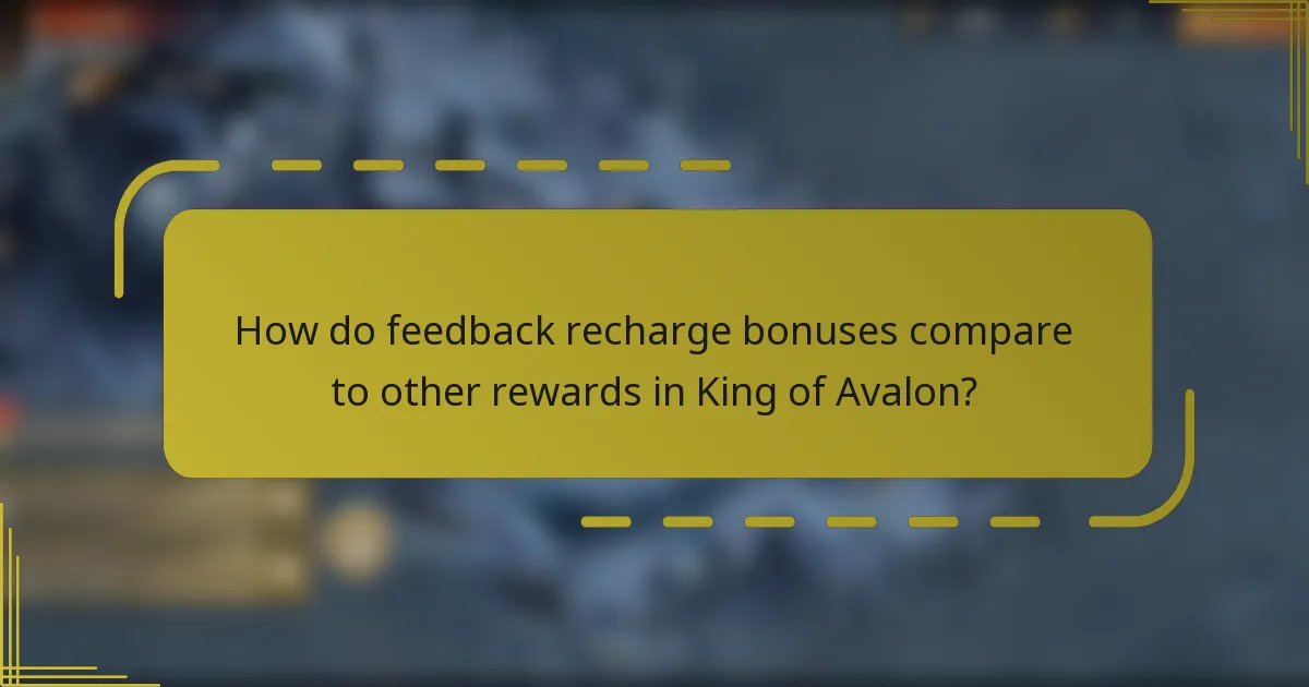 How do feedback recharge bonuses compare to other rewards in King of Avalon?