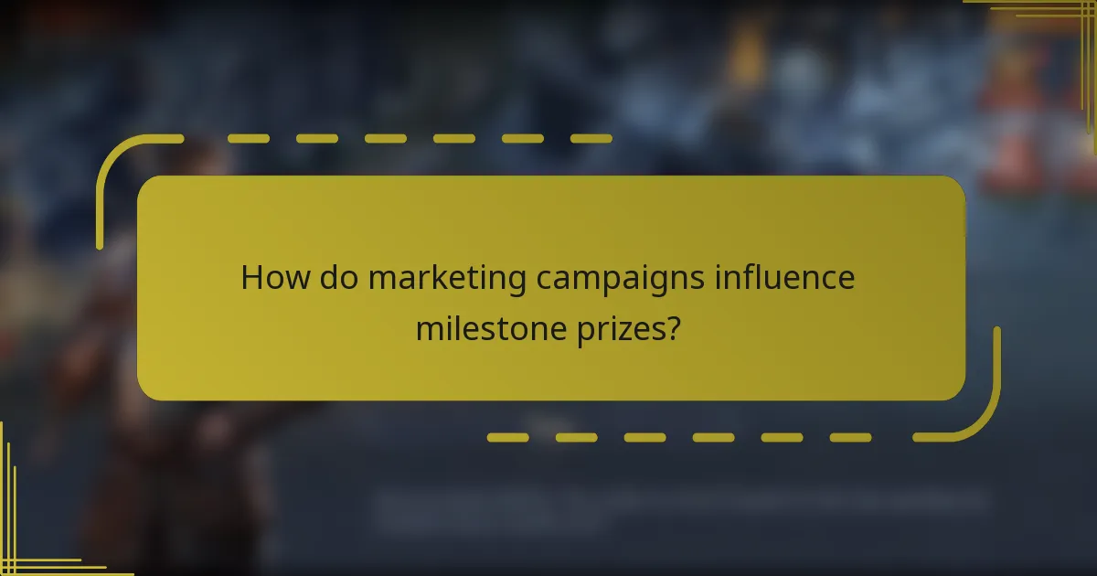 How do marketing campaigns influence milestone prizes?