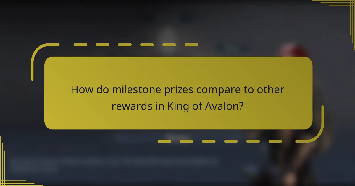 How do milestone prizes compare to other rewards in King of Avalon?